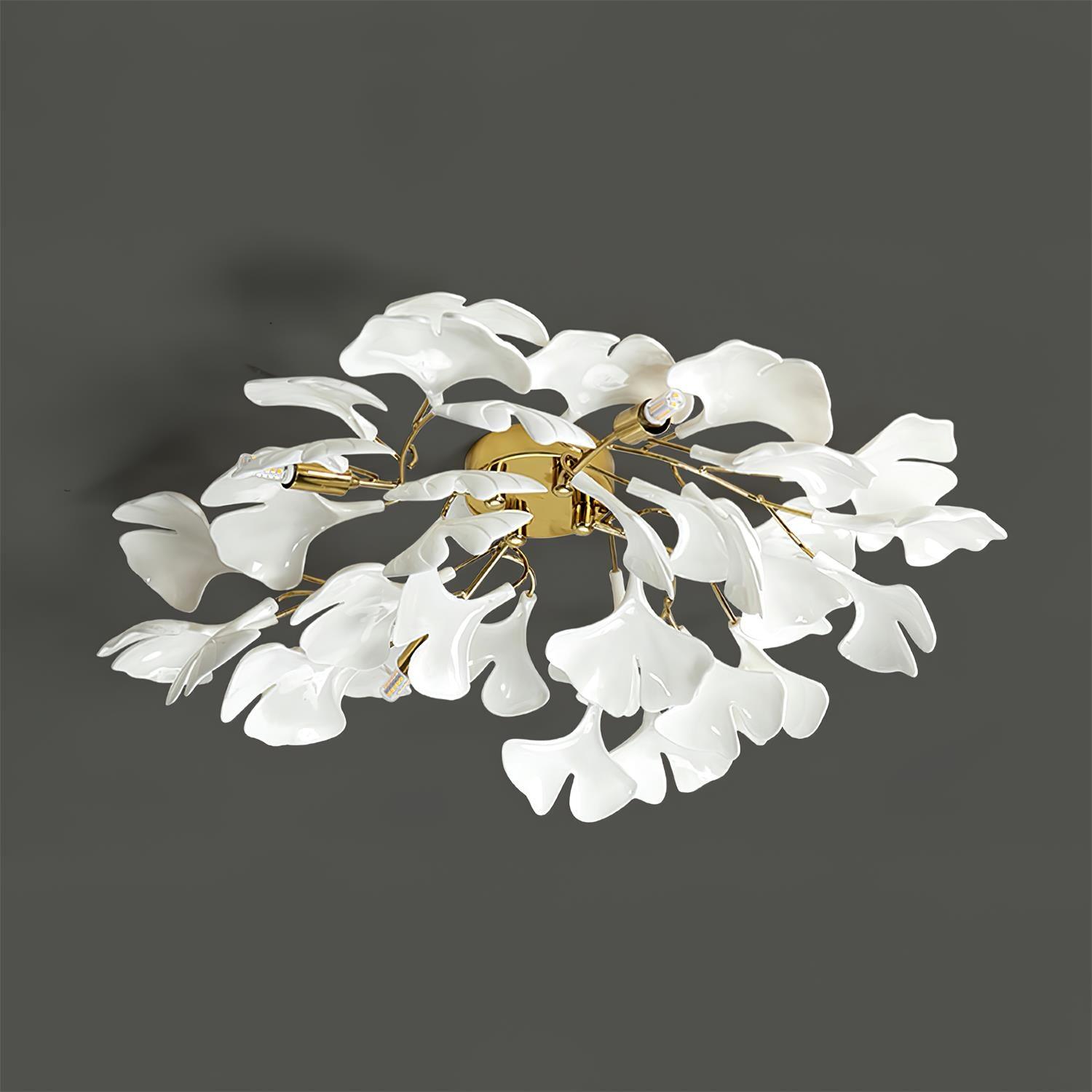 Callenne Elegant Ginkgo Leaf Ceiling Light - Neutral Decor