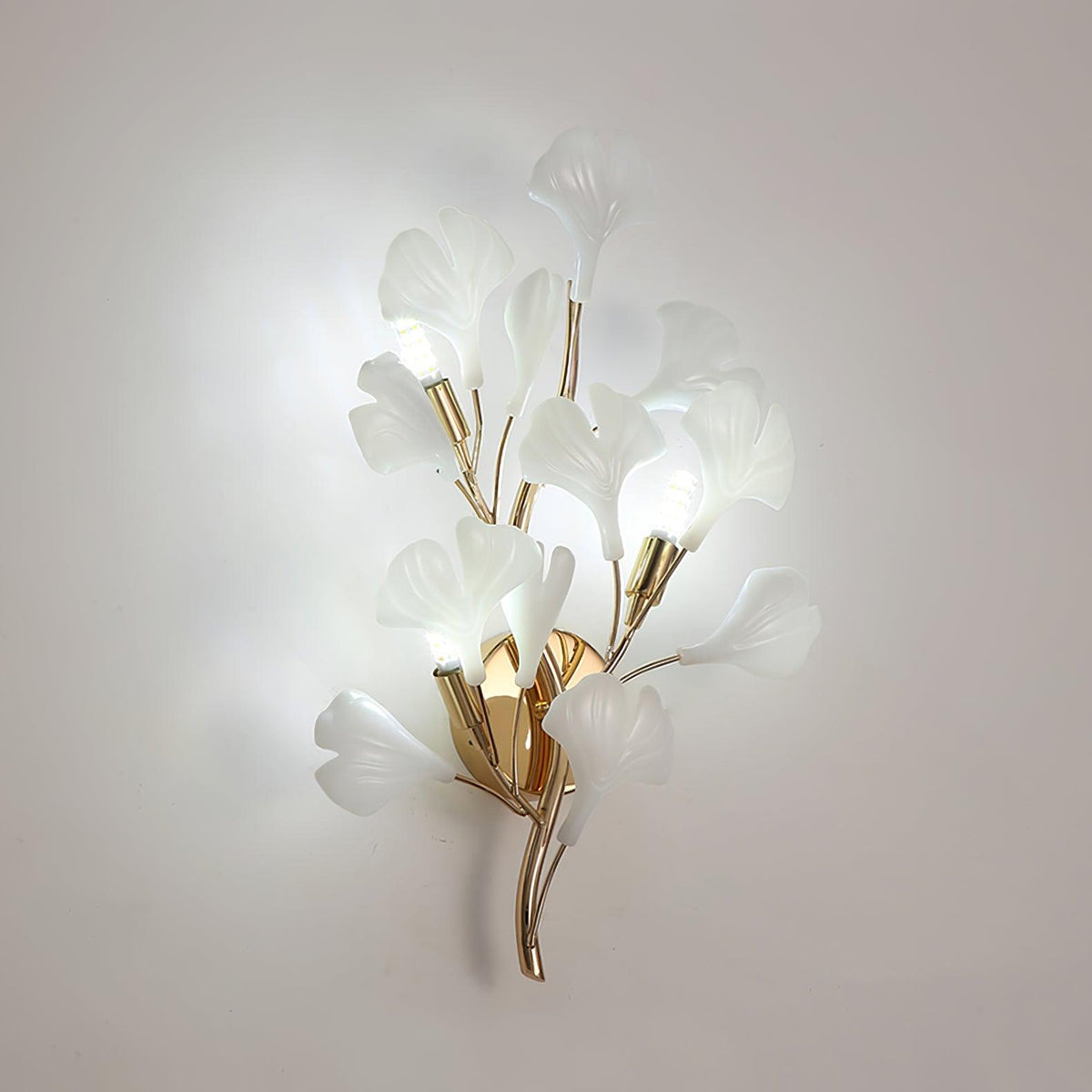 Oakes Postmodern Luxury Gingko Ceramics Wall Lamp