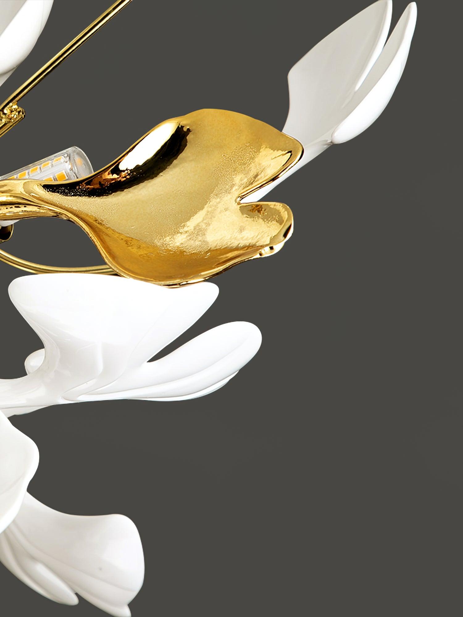 Rhea Ceiling Lamp Gingko Leaves with Brass Branch
