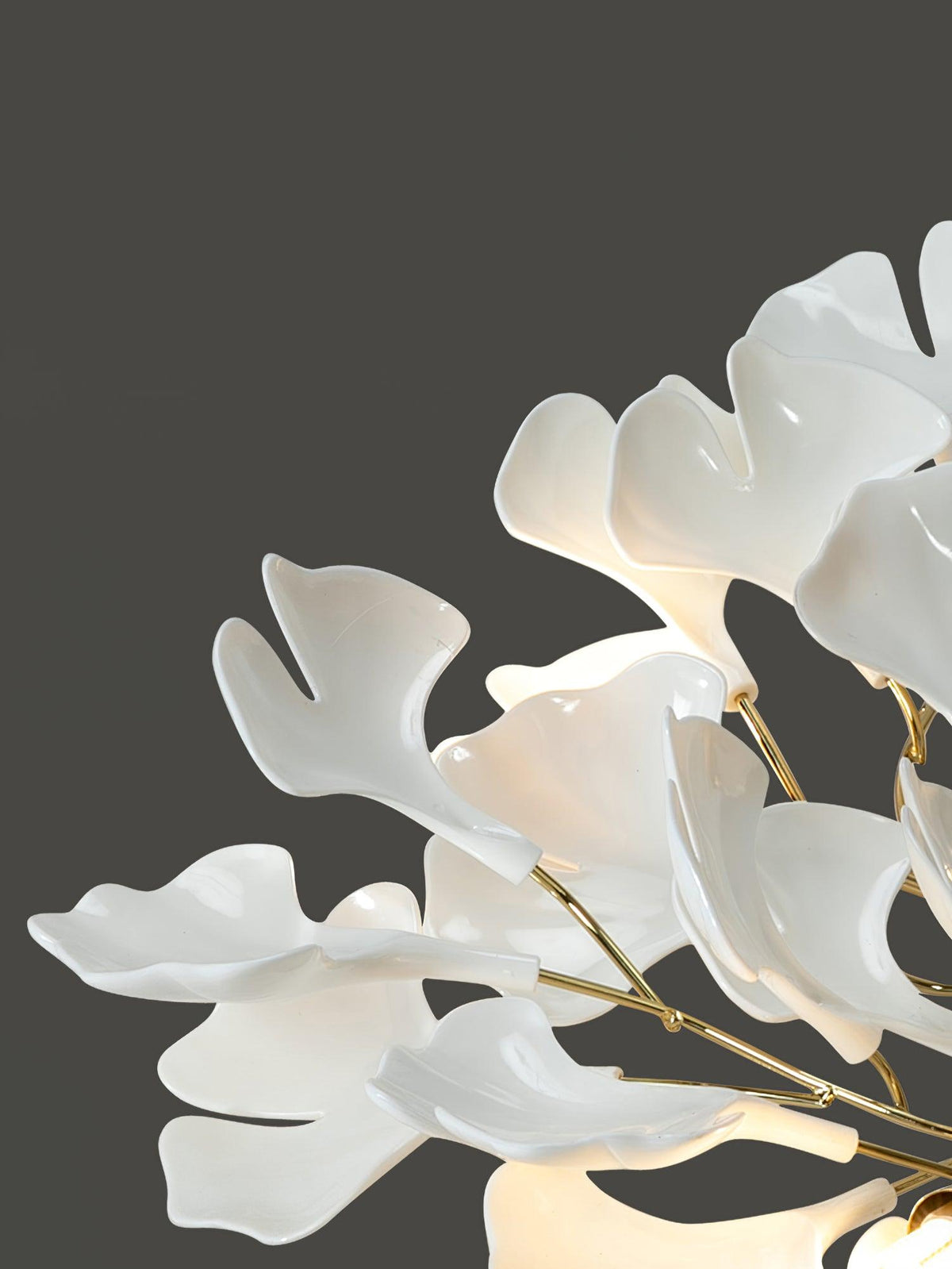 Rhea Ceiling Lamp Gingko Leaves with Brass Branch