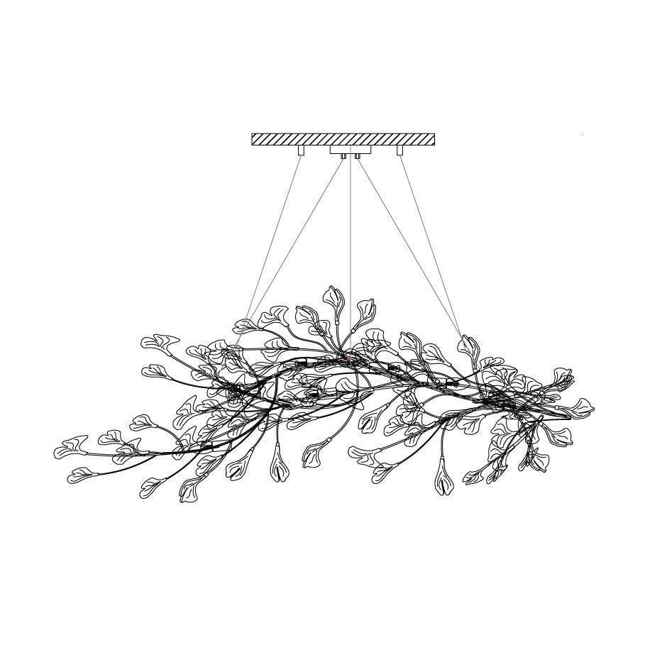 Chandelier Frame Ceramic Gingko Leaf Shade White Gold Modern - Neutral Decor
