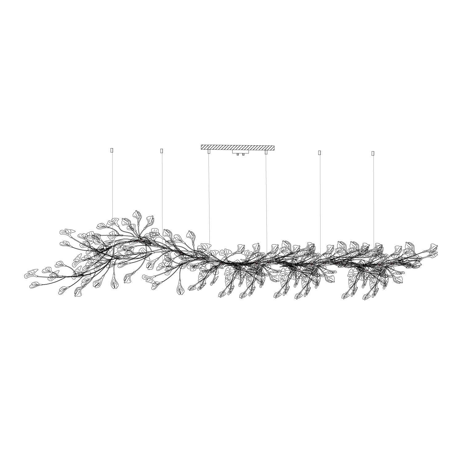 Chandelier Frame Ceramic Gingko Leaf Shade White Gold Modern - Neutral Decor