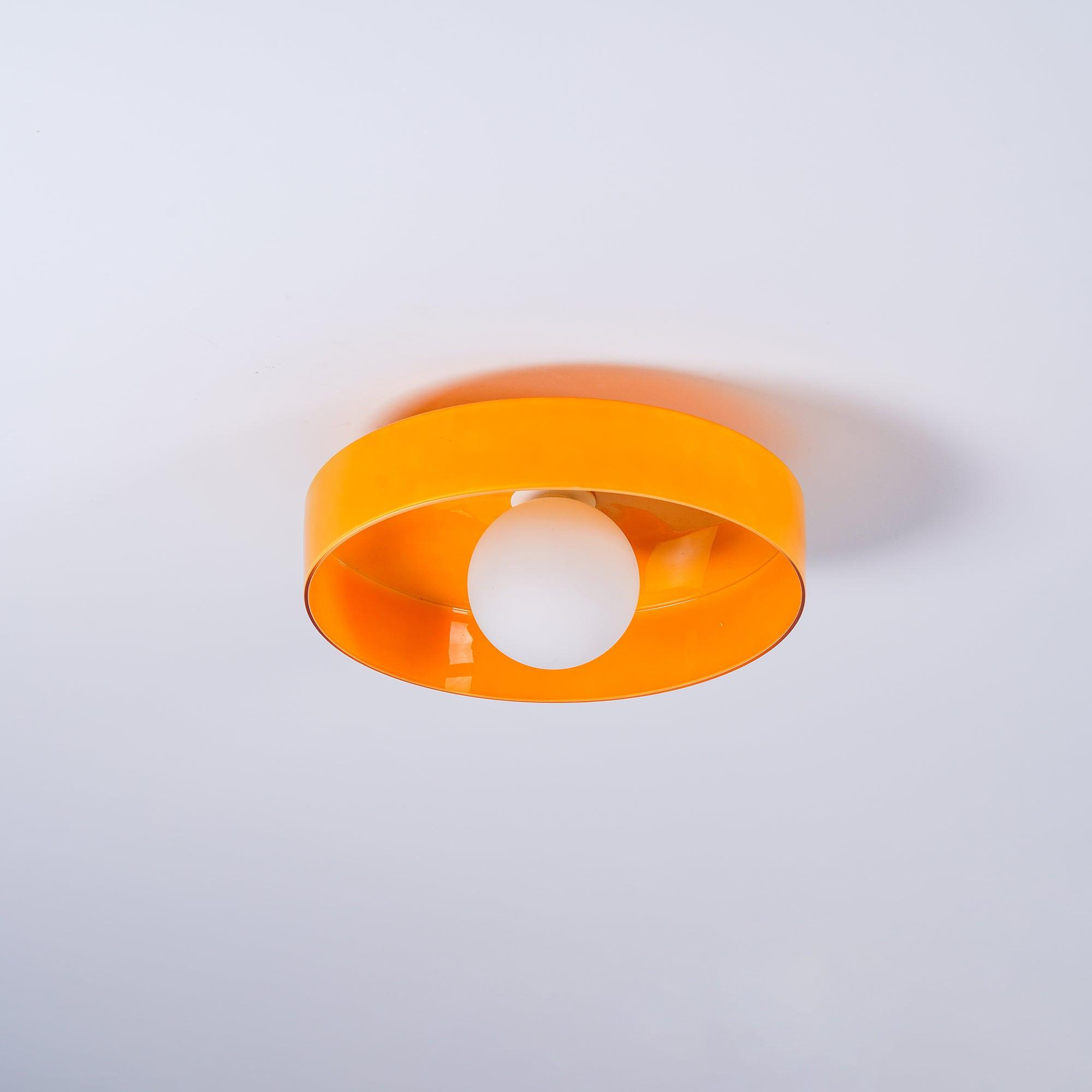 Solara Ceiling Lamp Orange Ring Playful Sculptural - Neutral Decor