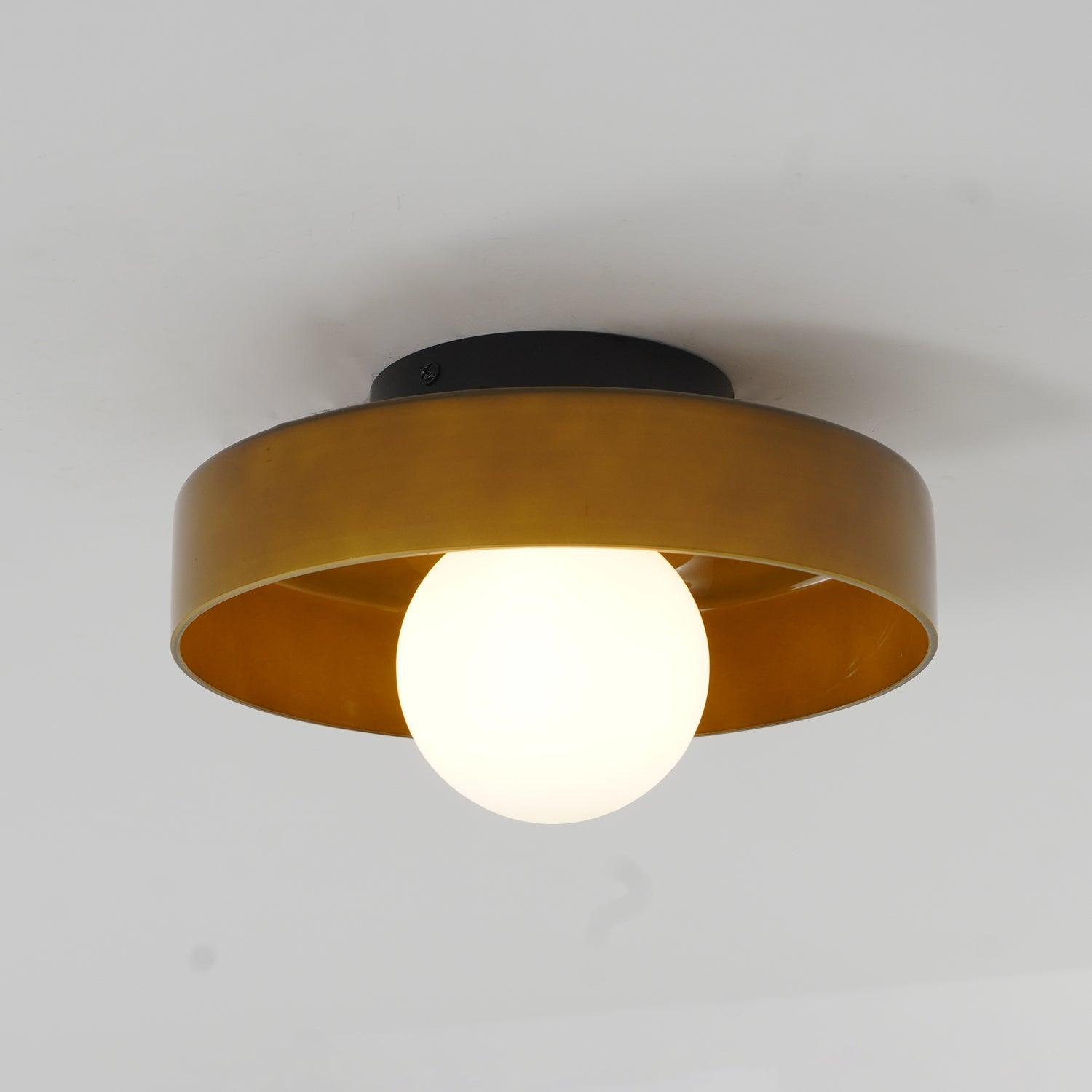 Solara Ceiling Lamp Orange Ring Playful Sculptural - Neutral Decor
