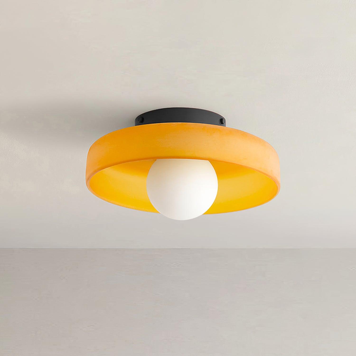 Solara Ceiling Lamp Orange Ring Playful Sculptural - Neutral Decor