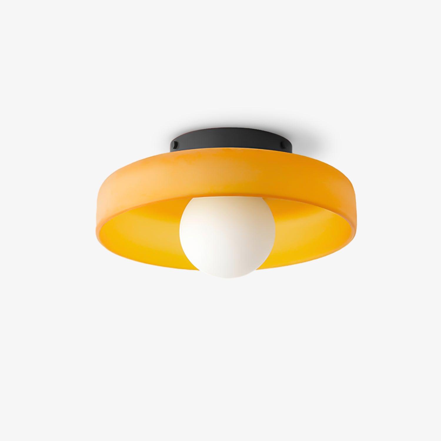 Solara Ceiling Lamp Orange Ring Playful Sculptural - Neutral Decor