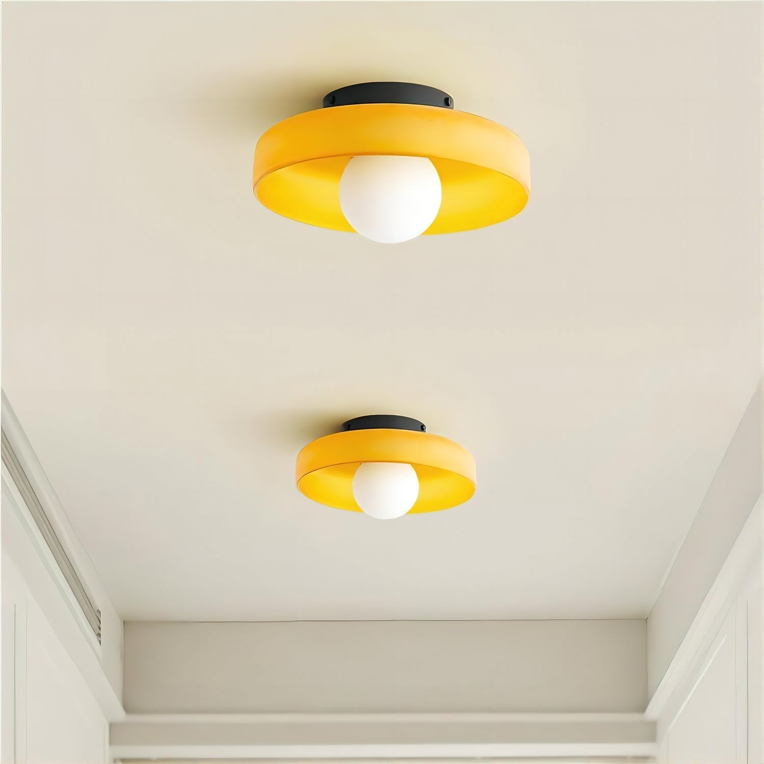 Solara Ceiling Lamp Orange Ring Playful Sculptural - Neutral Decor