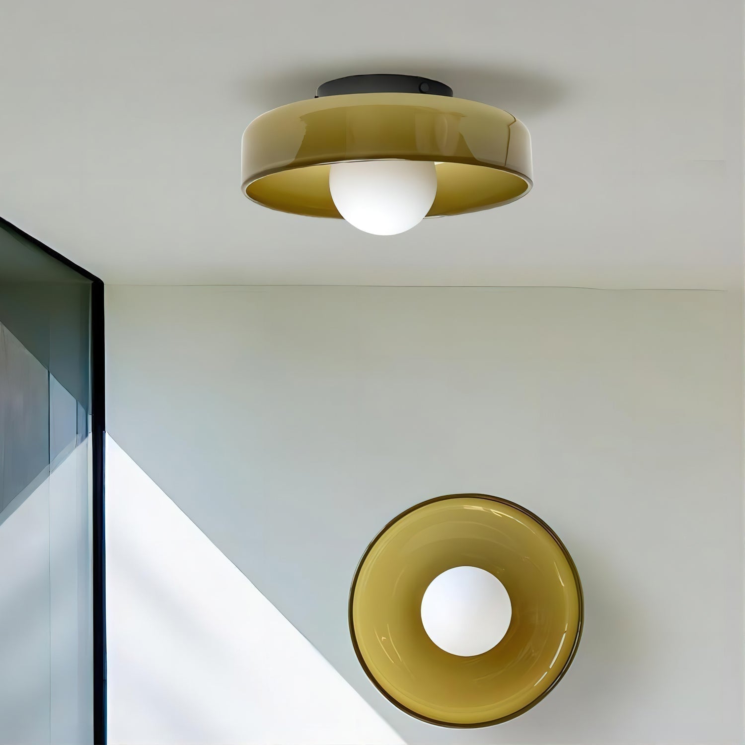 Solara Ceiling Lamp Orange Ring Playful Sculptural - Neutral Decor