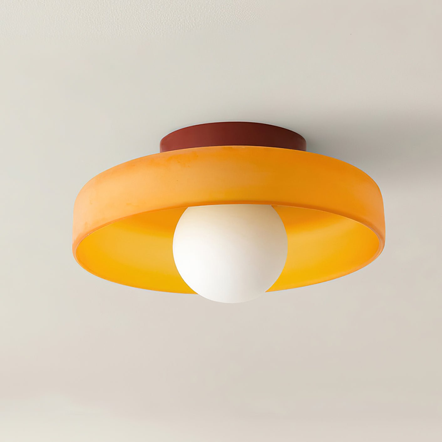 Solara Ceiling Lamp Orange Ring Playful Sculptural - Neutral Decor