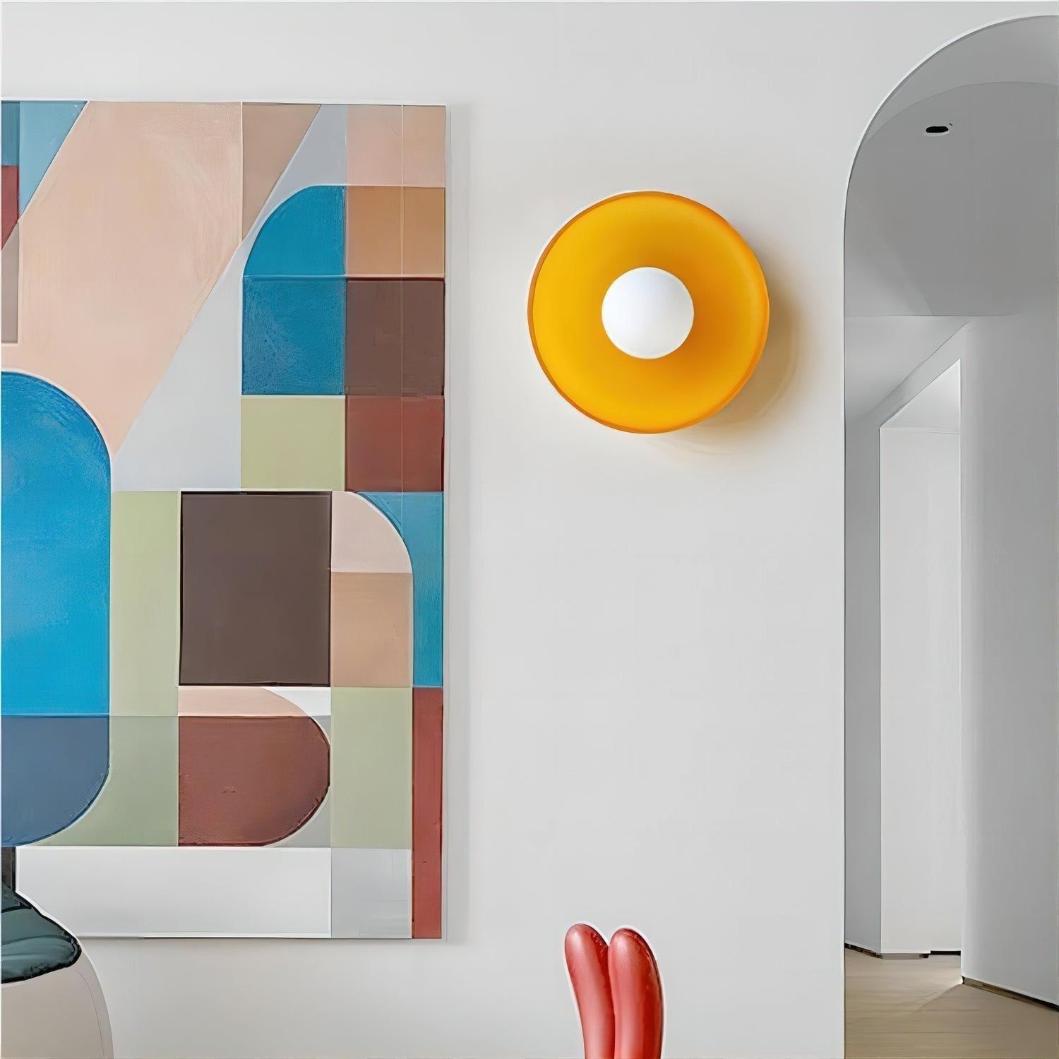 Solara Ceiling Lamp Orange Ring Playful Sculptural - Neutral Decor