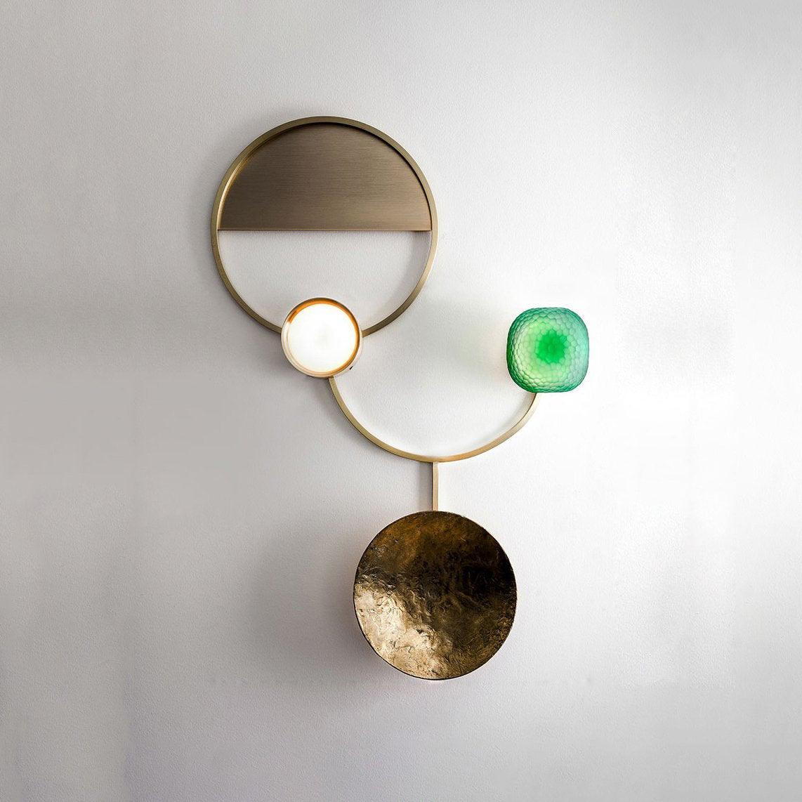 Elynis Brass & Glass Modern Wall Lamp