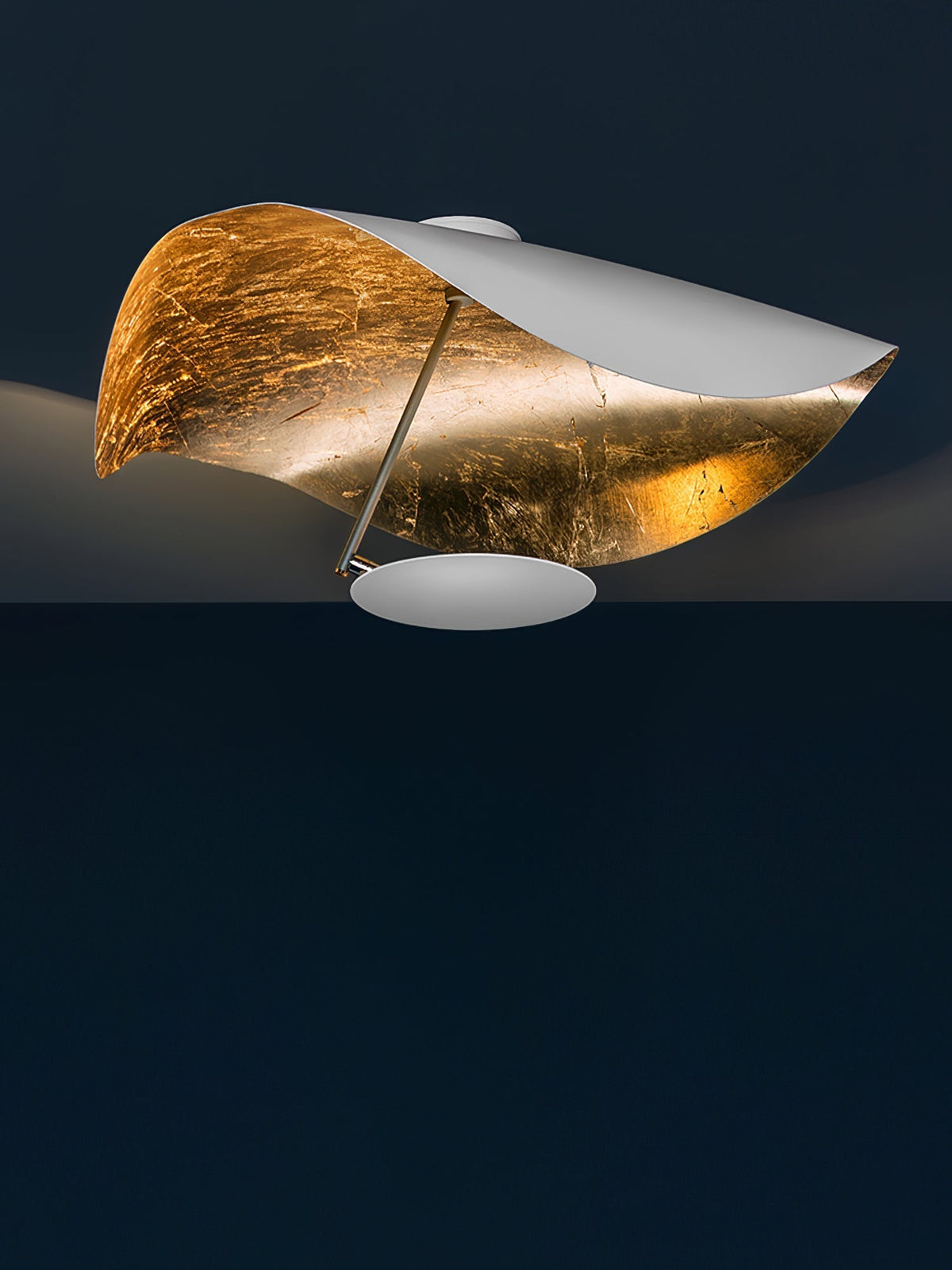Solenena Ceiling Lamp Curved Shade and Gold Interior
