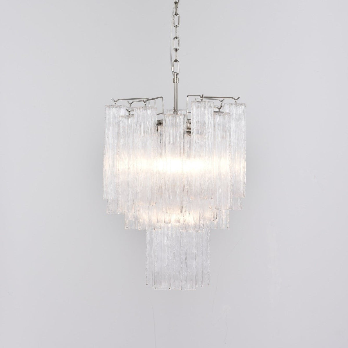 Celorora Chandelier Clear Murano Glass Tube Tiered Modern
