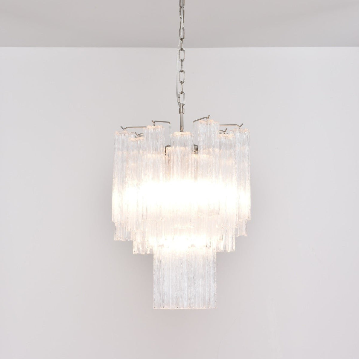 Celorora Chandelier Clear Murano Glass Tube Tiered Modern