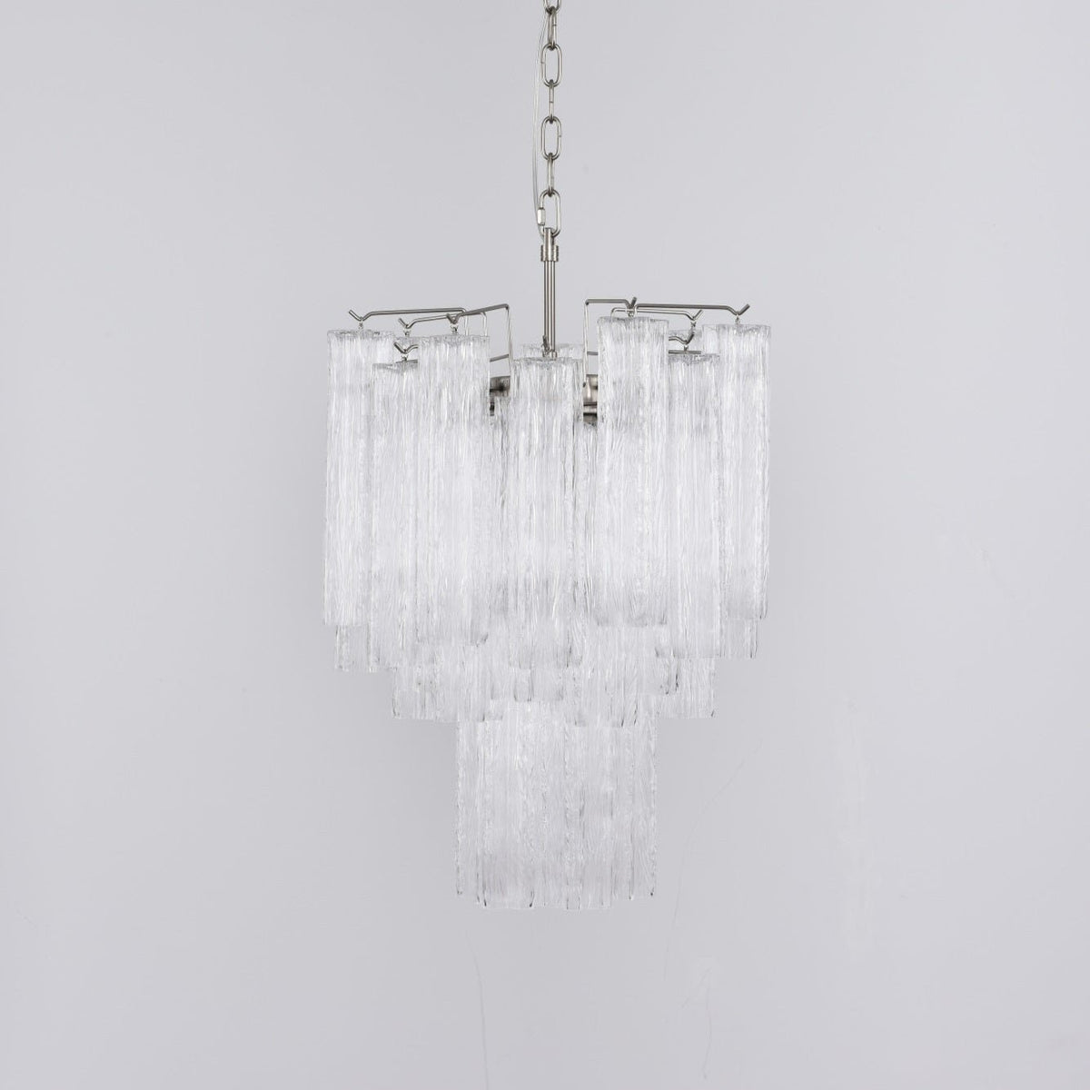 Celorora Chandelier Clear Murano Glass Tube Tiered Modern