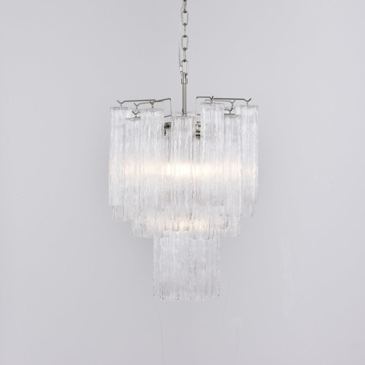 Celorora Chandelier Clear Murano Glass Tube Tiered Modern