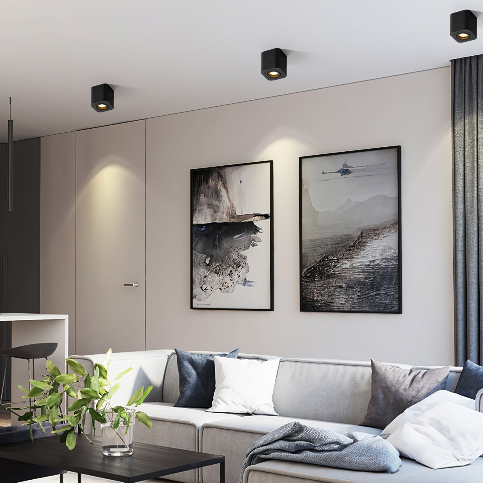 Solara Spotlight Surface Mount Twin LED Angular Minimalist - Neutral Decor