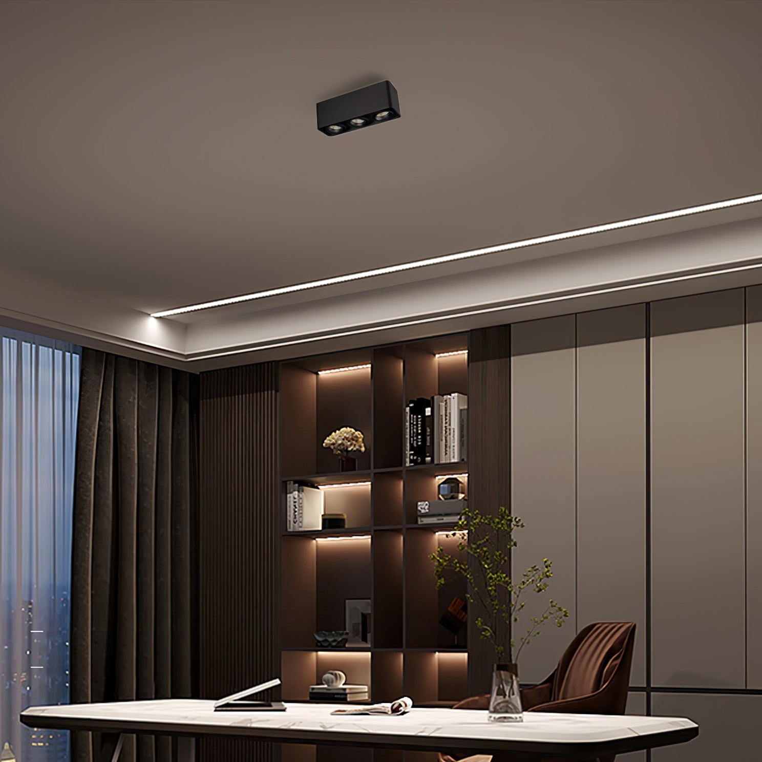 Solara Spotlight Surface Mount Twin LED Angular Minimalist - Neutral Decor