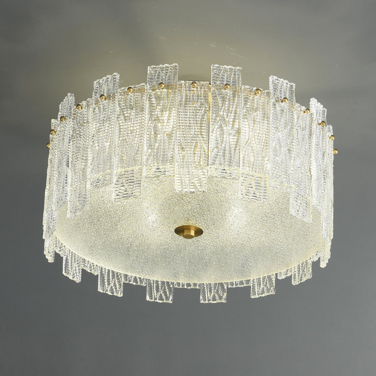 Symiror Postmodern Luxury Brass Glass Ceiling Light