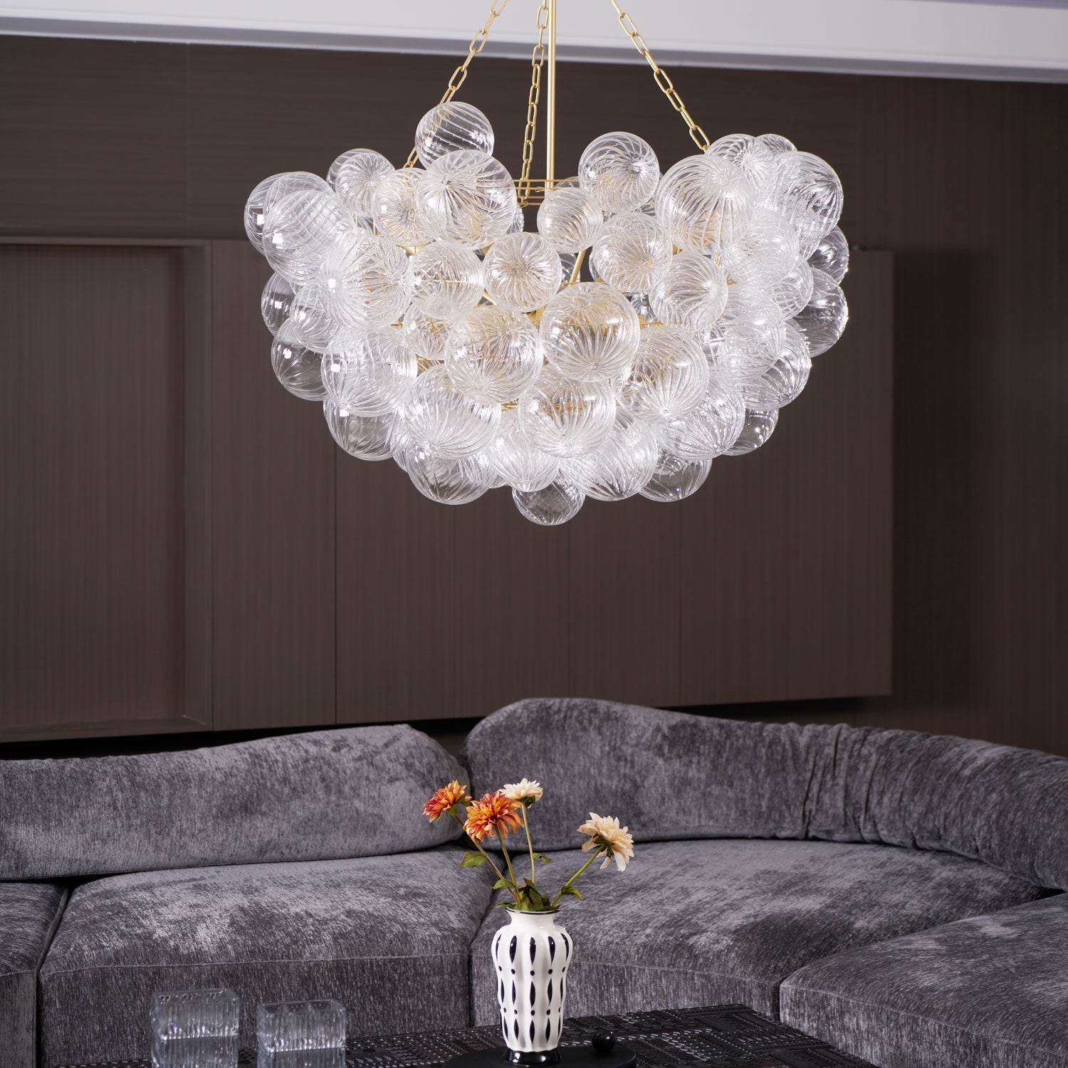 Aurora Chandelier Glass Ball Bubble Modern - Neutral Decor