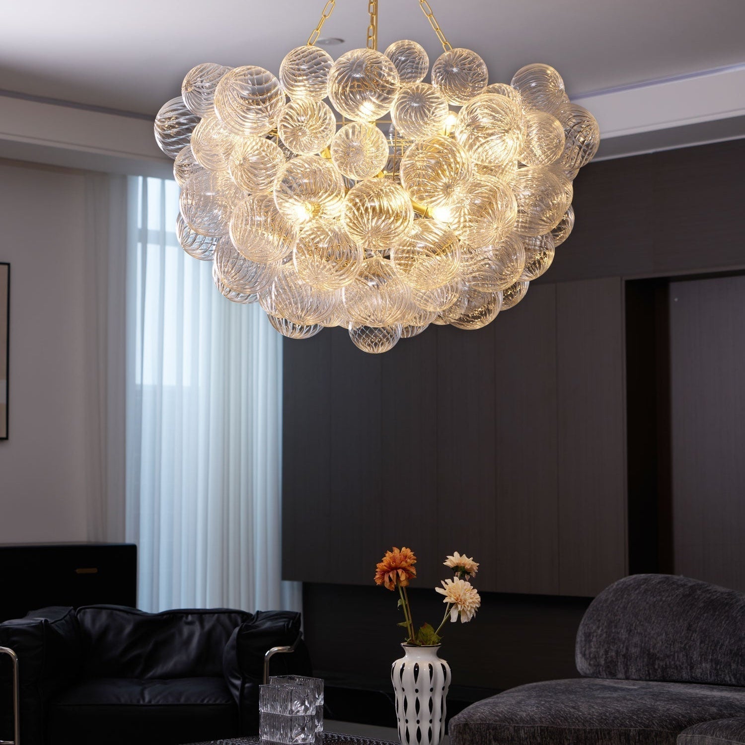 Aurora Chandelier Glass Ball Bubble Modern - Neutral Decor
