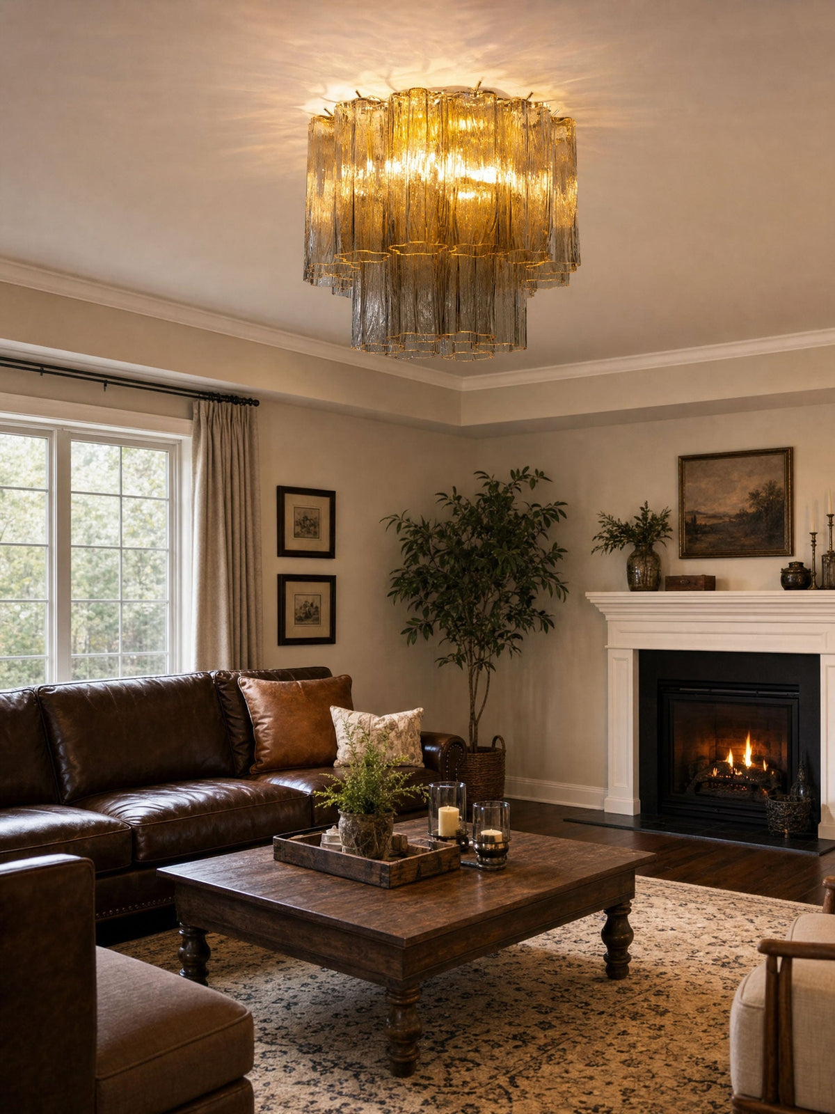 Orinwood Murano Tubes Flush Mount Ceiling Light