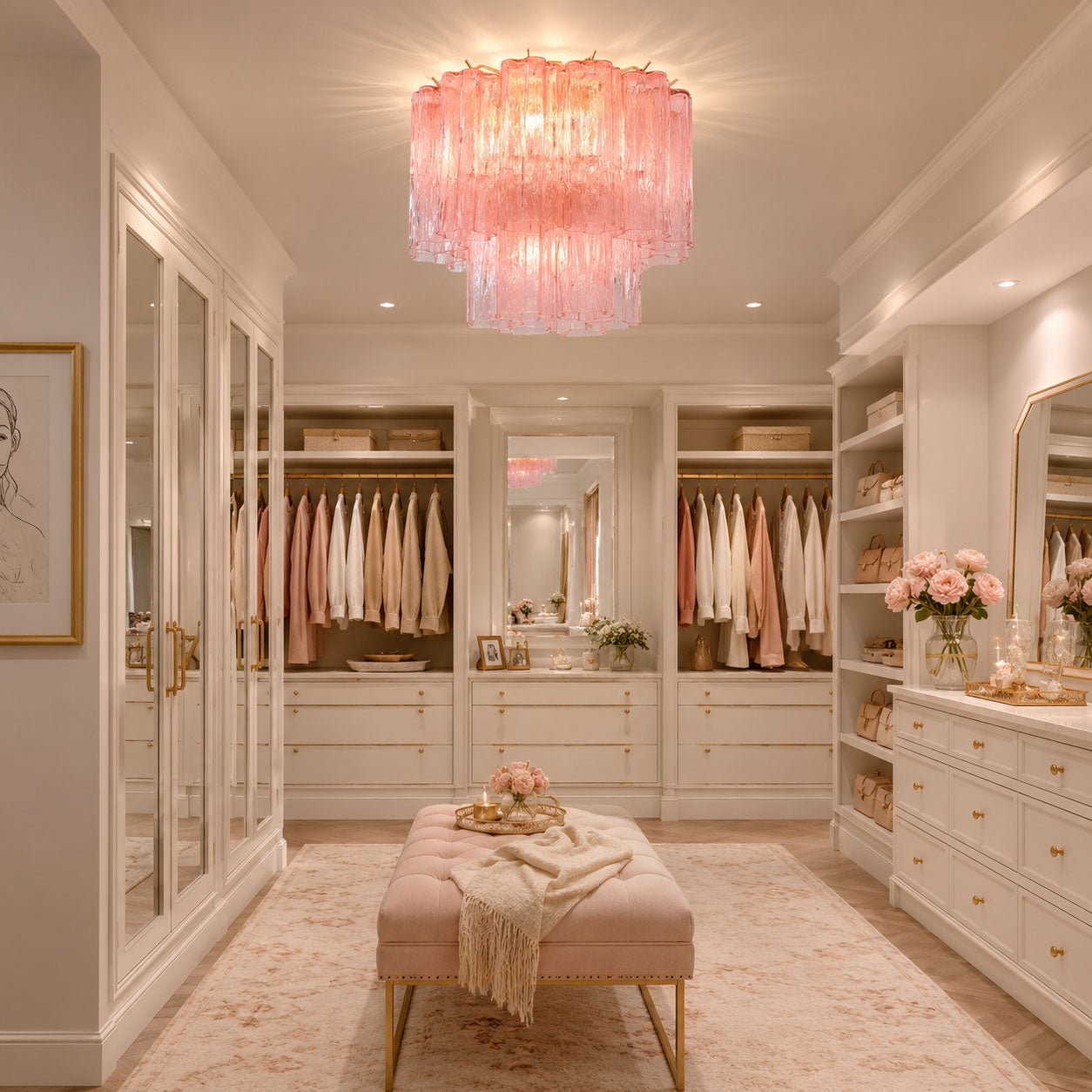 Orinwood Murano Tubes Flush Mount Ceiling Light
