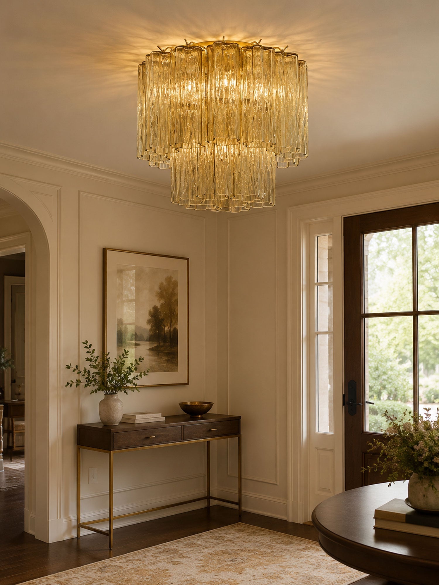 Orinwood Murano Tubes Flush Mount Ceiling Light