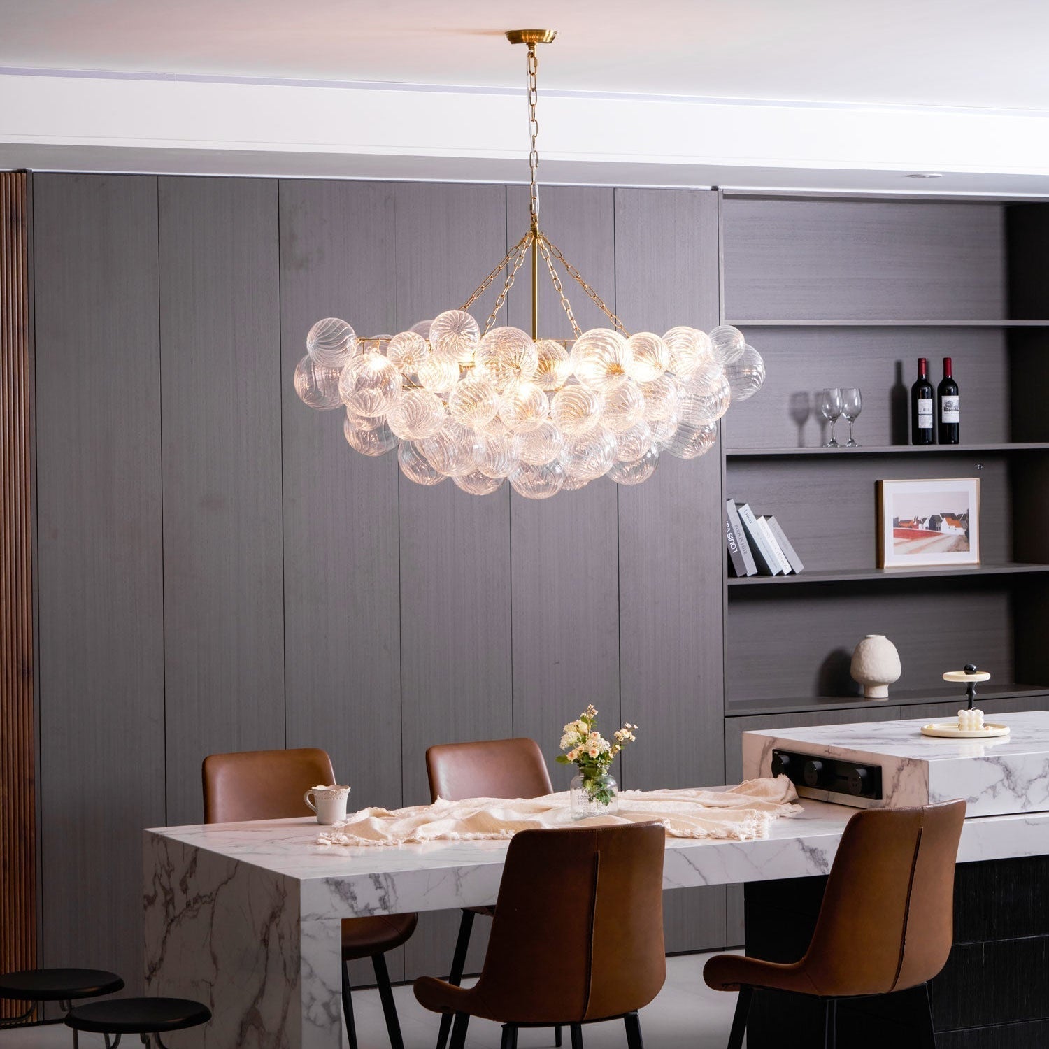 Aurora Chandelier Glass Ball Bubble Modern