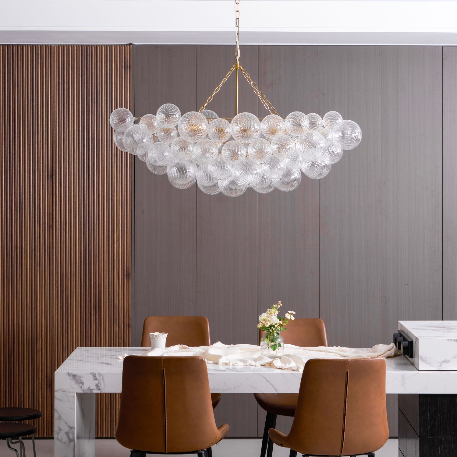 Aurora Chandelier Glass Ball Bubble Modern - Neutral Decor