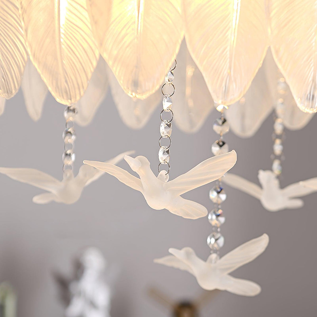 Eiriselle Ceiling Lamp Glass Feather Bird Elegant