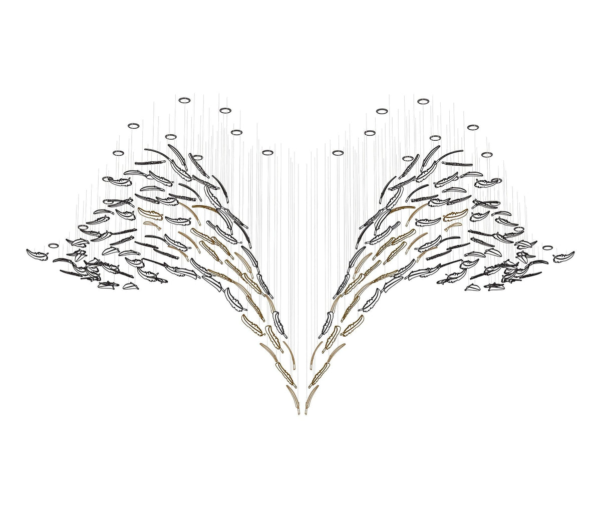 Aetherial Glass Leaf Chandelier