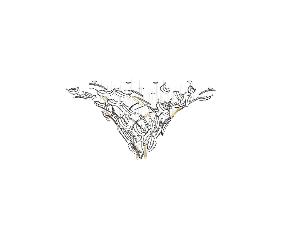 Aetherial Glass Leaf Chandelier