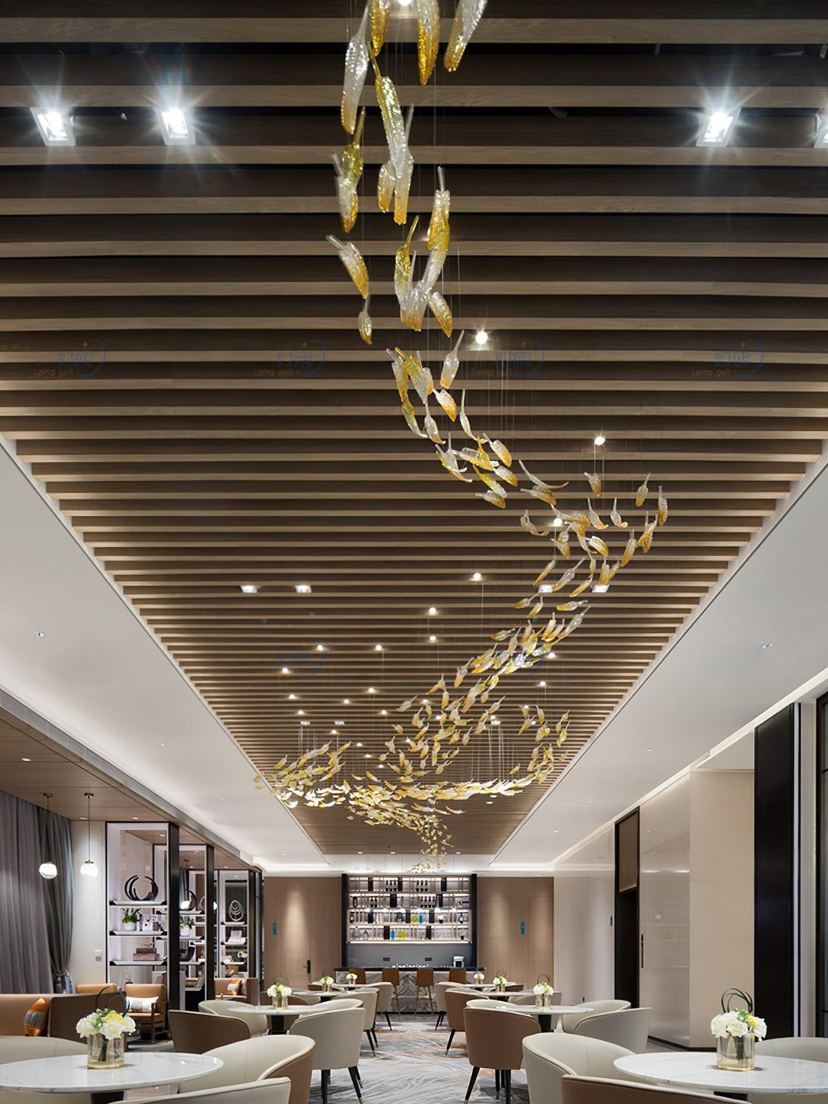 Aetherial Glass Leaf Chandelier