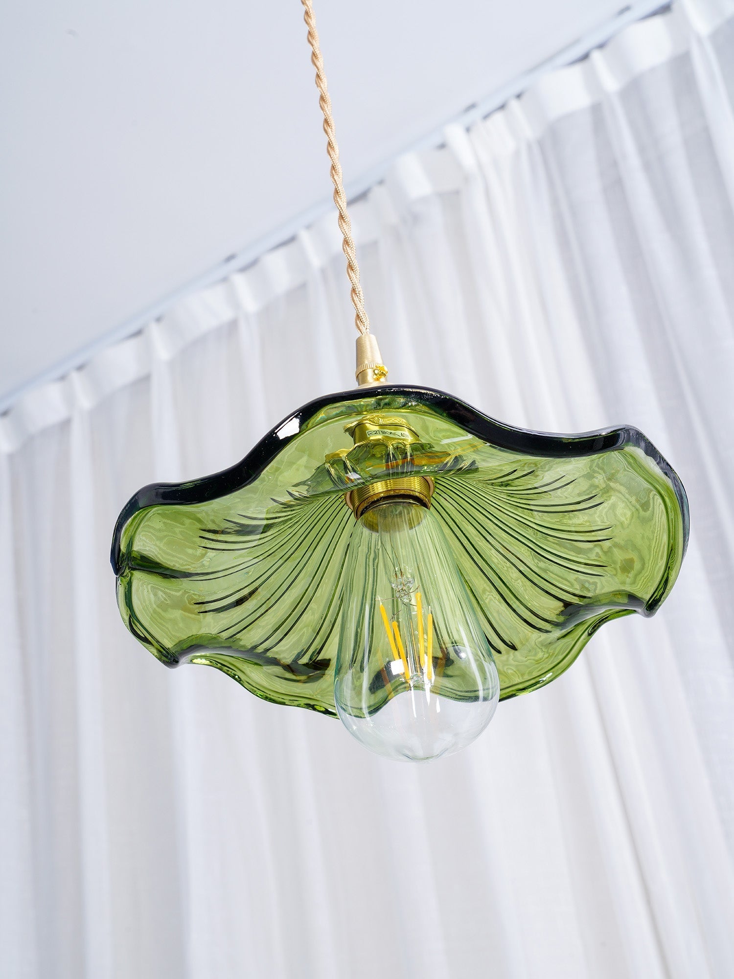 Pineridge Glass Hibiscus Flower Pendant Light