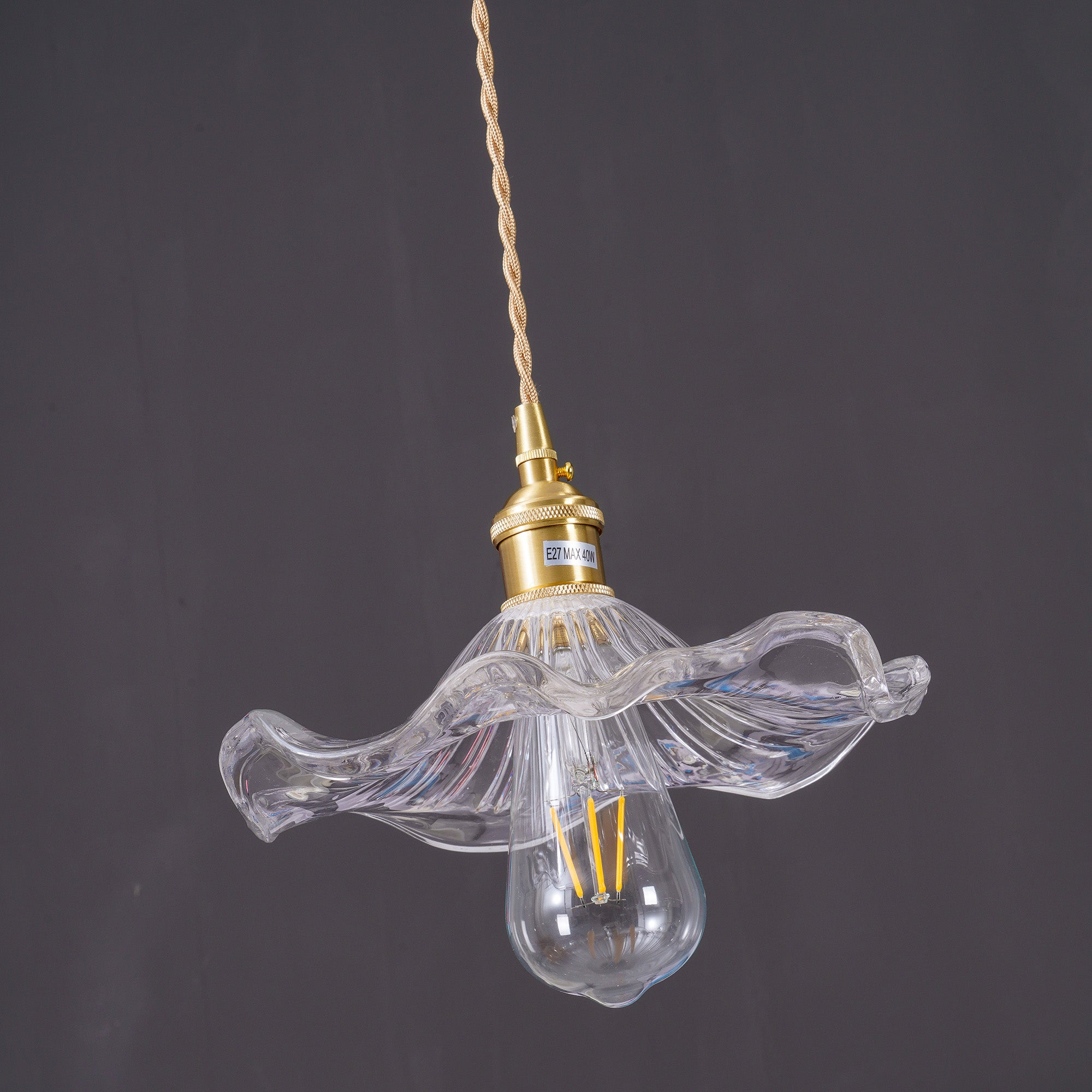 Pineridge Glass Hibiscus Flower Pendant Light