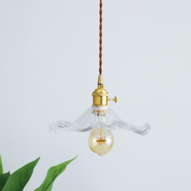 Pineridge Glass Hibiscus Flower Pendant Light
