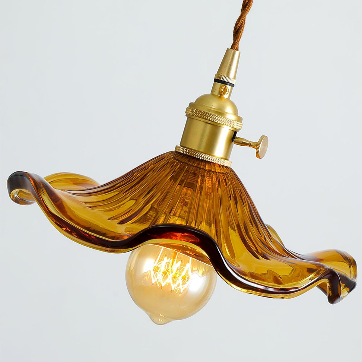Pineridge Glass Hibiscus Flower Pendant Light