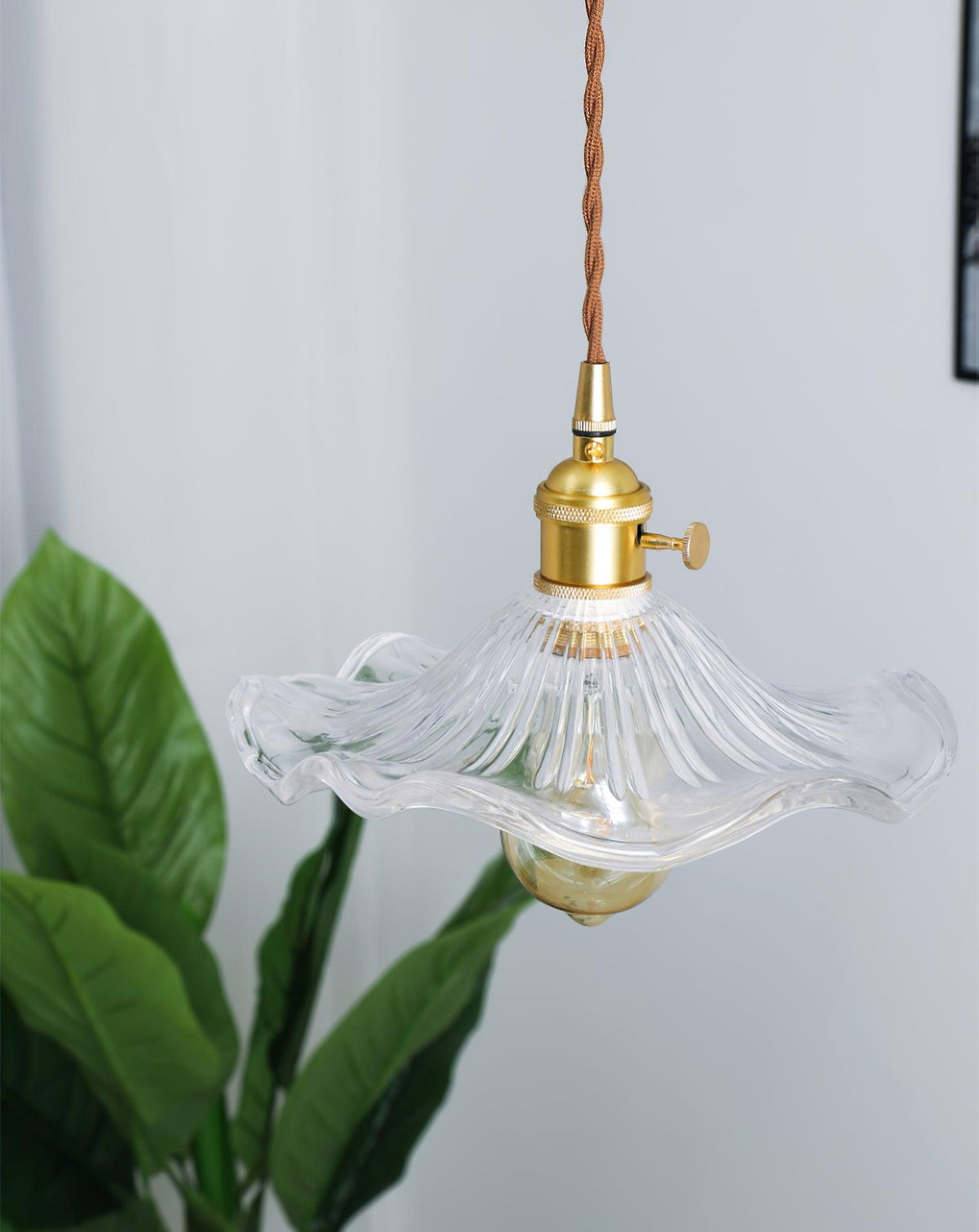 Lioralina Brass & Glass Vintage Pendant Light