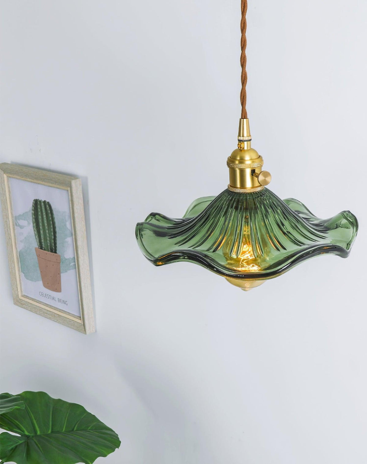 Pineridge Glass Hibiscus Flower Pendant Light