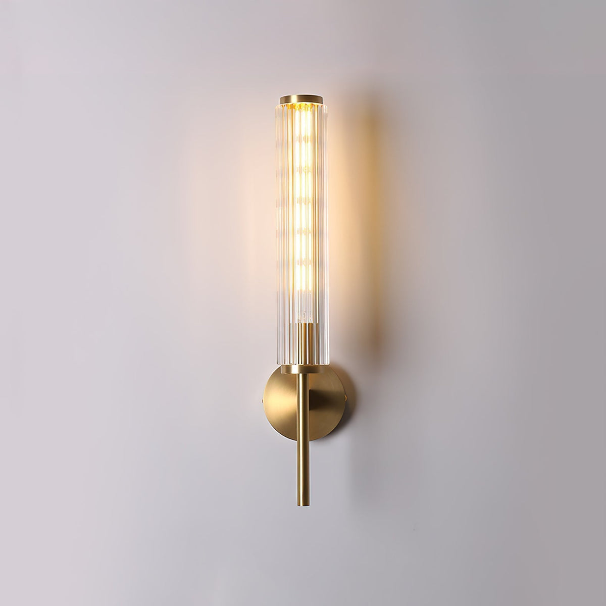 Faylen Premium Linear Brass Glass Wall Light