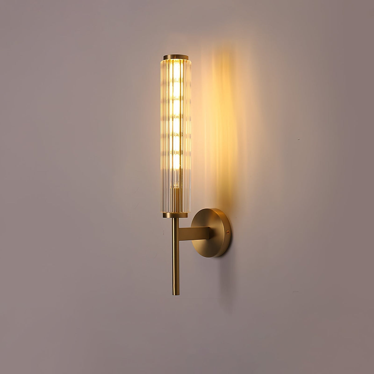 Faylen Premium Linear Brass Glass Wall Light