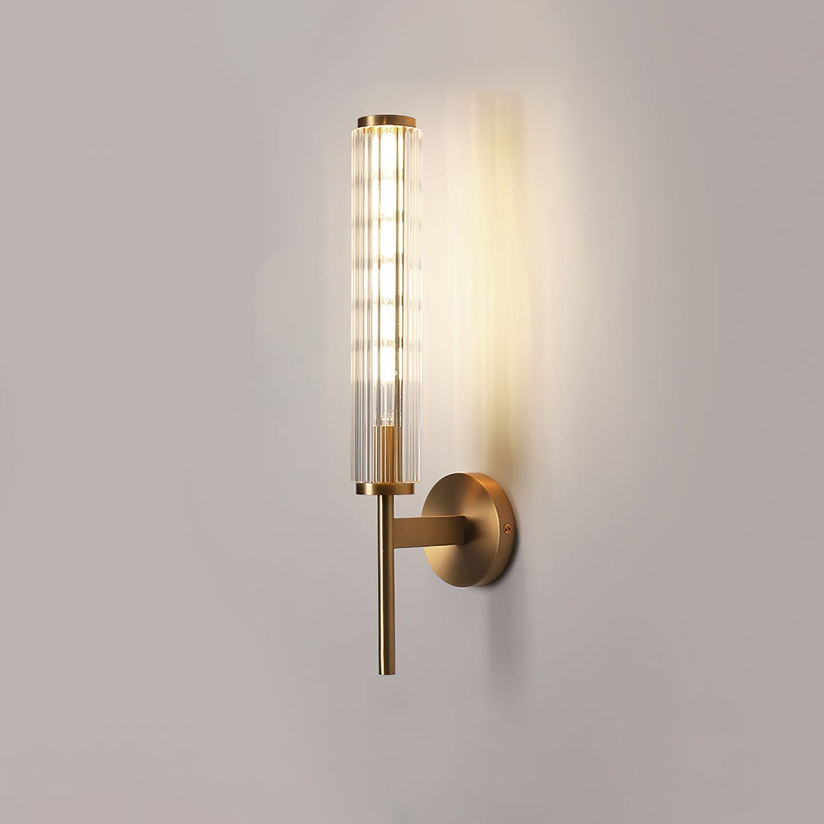 Faylen Premium Linear Brass Glass Wall Light