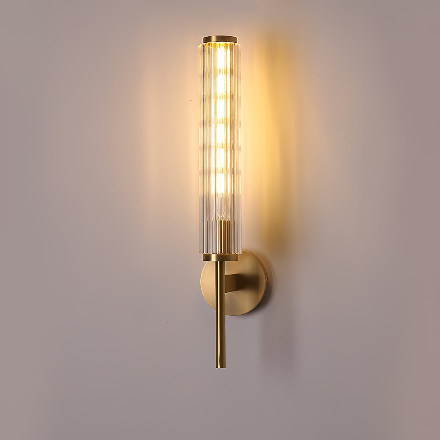 Faylen Premium Linear Brass Glass Wall Light