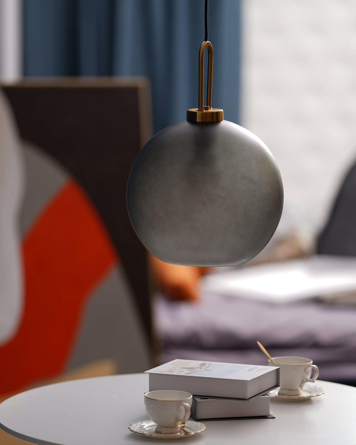 Sevelo Pendant Lamp Frosted Glass Swag Adjustable