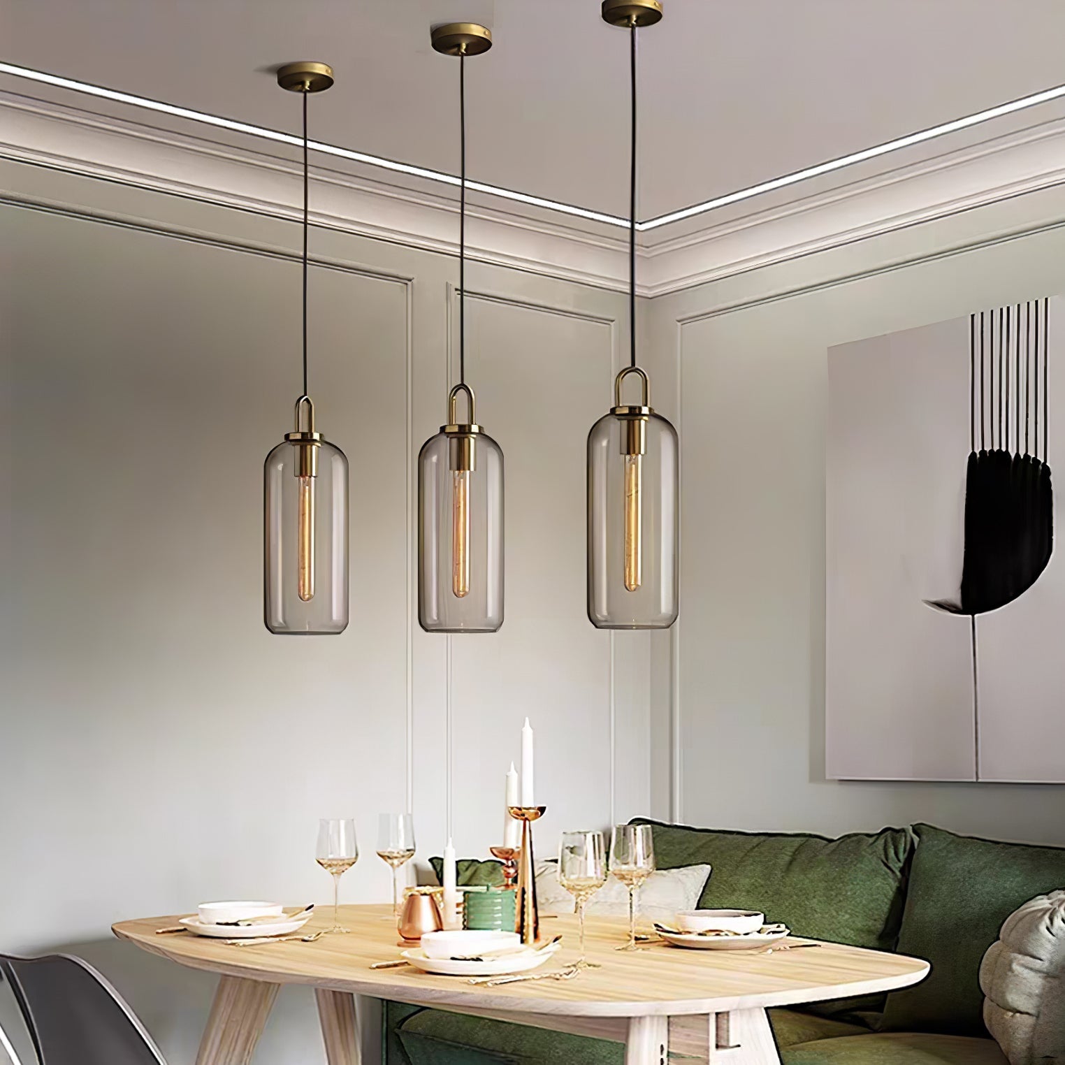 Sevelo Pendant Lamp Frosted Glass Swag Adjustable