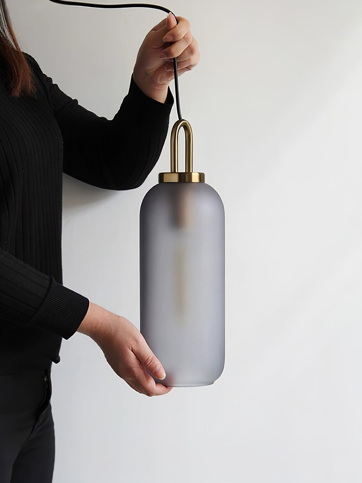 Sevelo Pendant Lamp Frosted Glass Swag Adjustable