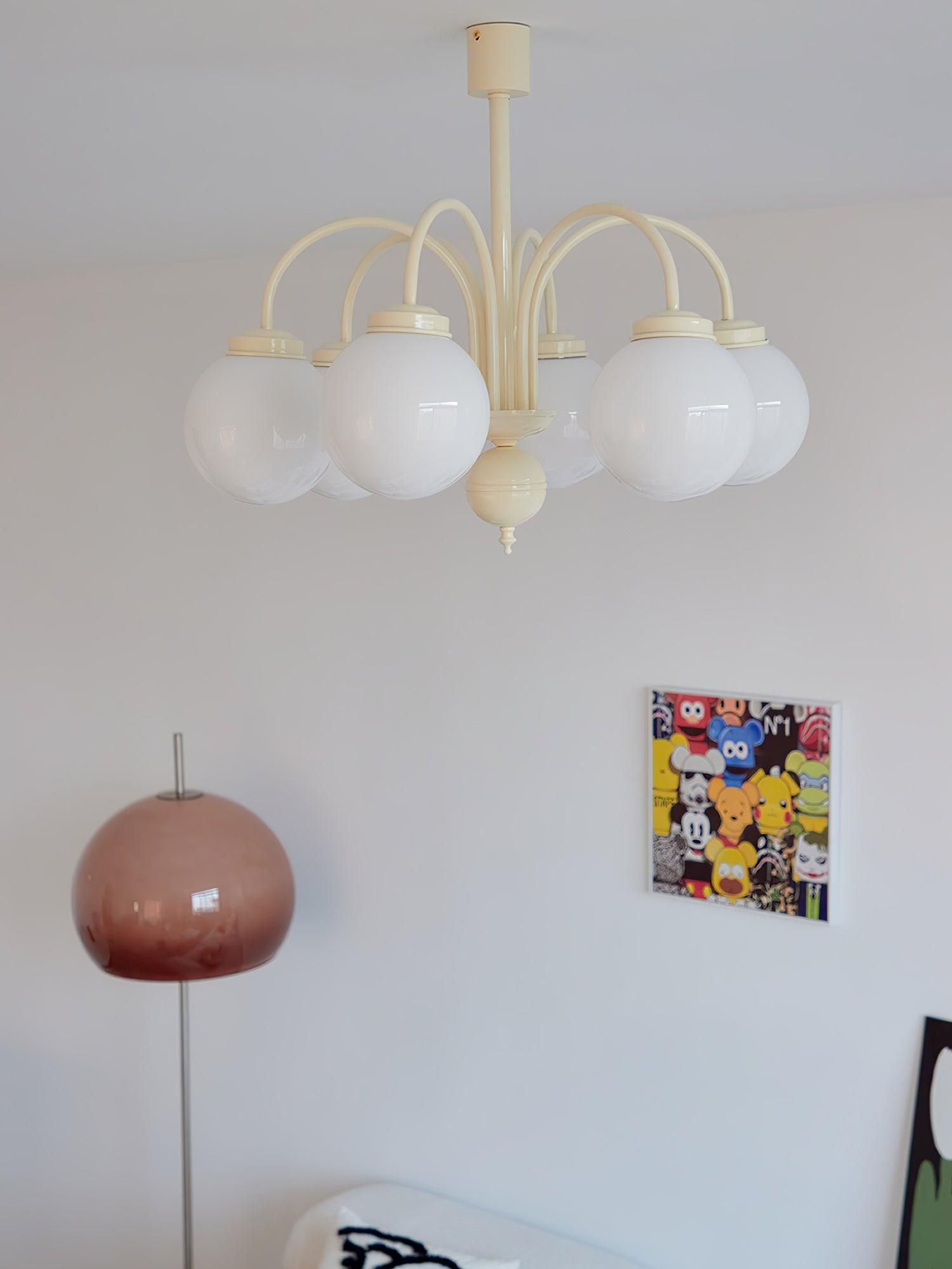 Velaora Chandelier Cream Glass Spheres