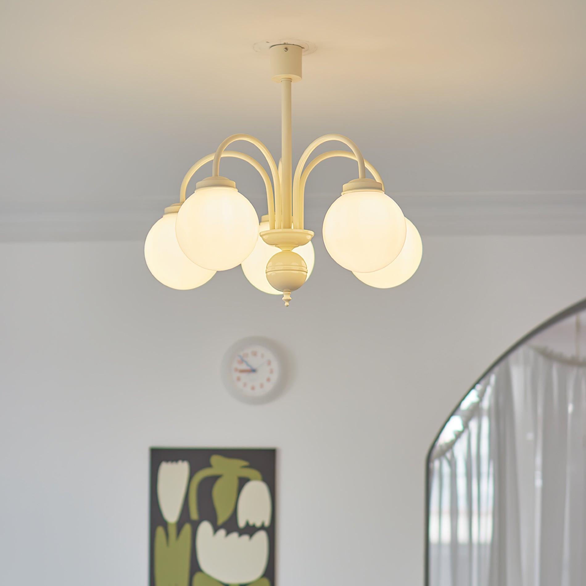 Velaora Chandelier Cream Glass Spheres