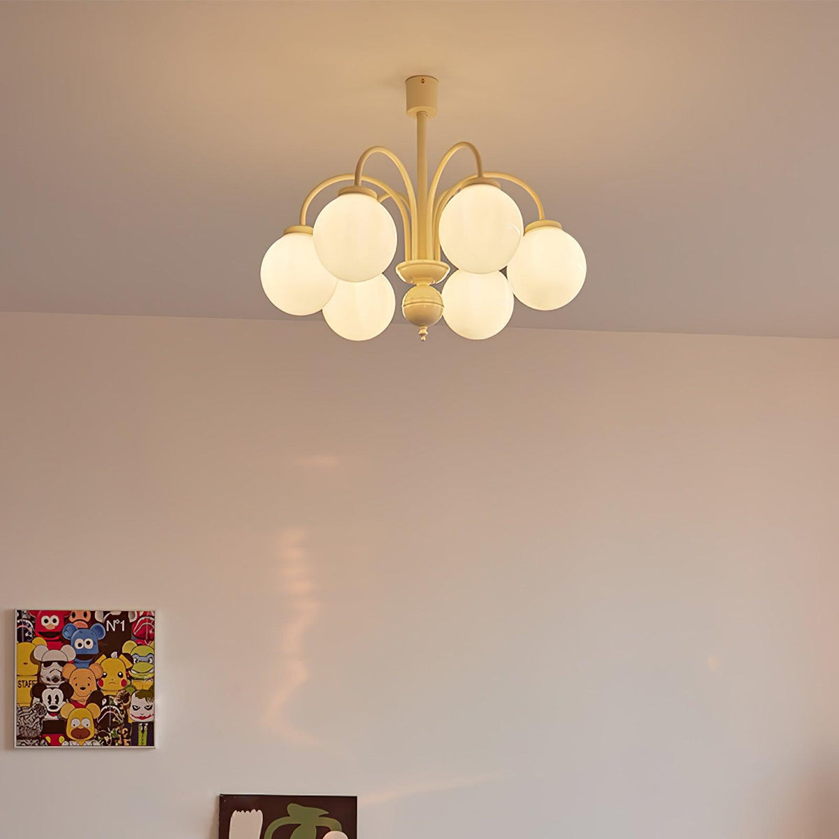 Velaora Chandelier Cream Glass Spheres